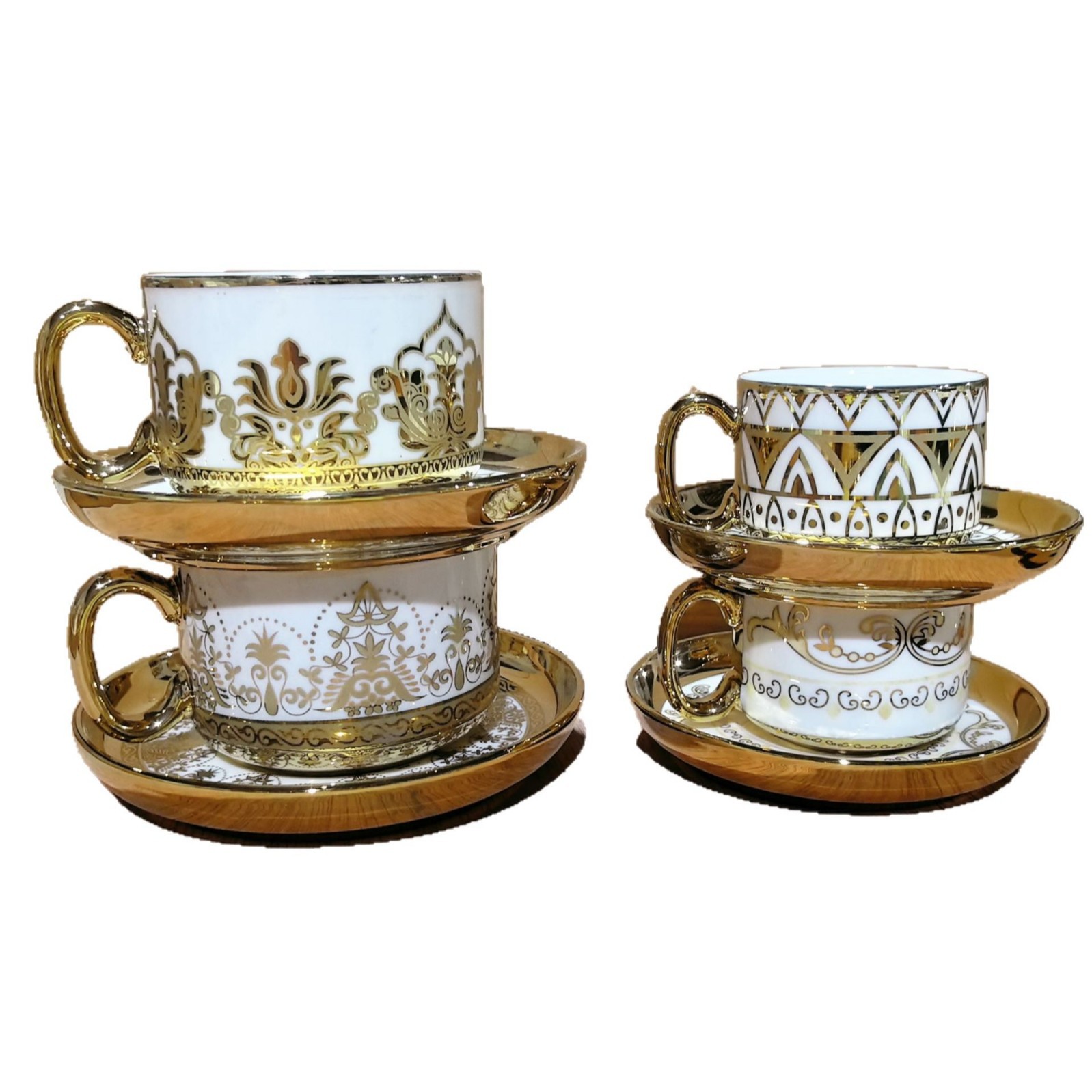 Creativo 6 tazas 6 platos de cerámica galvanizada tazas de café pequeñas tazas de plato tazas de plato set tamaño de té de la tarde regalos set de té