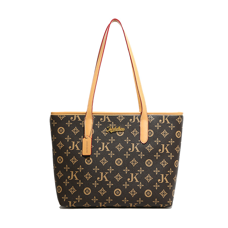 Bolsa de impresión retro para mujeres 2025, nueva moda de gran capacidad de bolsas de compras de viaje, bolsas de computadora, bolsas de hombro y brazo