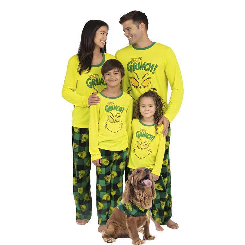 2026 Amazon's New Little Monster Family Christmas Home Wear Pajamas Cartoon Plaid Print Two-Piece Family Outfit 2026 Amazon's New Little Monster Family Christmas Home Wear Pajamas Cartoon Plaid Print Two-Piece Family Outfit