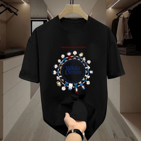 Summer Hong Kong Style Short-sleeved T-shirt Women's Snoopy Cartoon Short-sleeved T-shirt Men's and Women's Top Clothes Trendy All-match White T-shirt