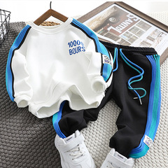 Spring and Autumn Boys Set Autumn Outfit 2022 New Korean Style Medium and Large Children Long Sleeve Sweatshirt Sports Pants Stylish Two-Piece Set