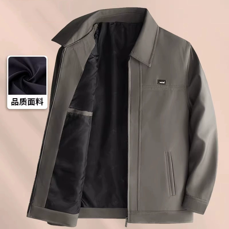 Весеннее пальто для пожилых людей Мужское 60-летнее 70 среднего и пожилого возраста мужское Свободное пальто с отворотом весенне-осеннее Мужское пальто для папы