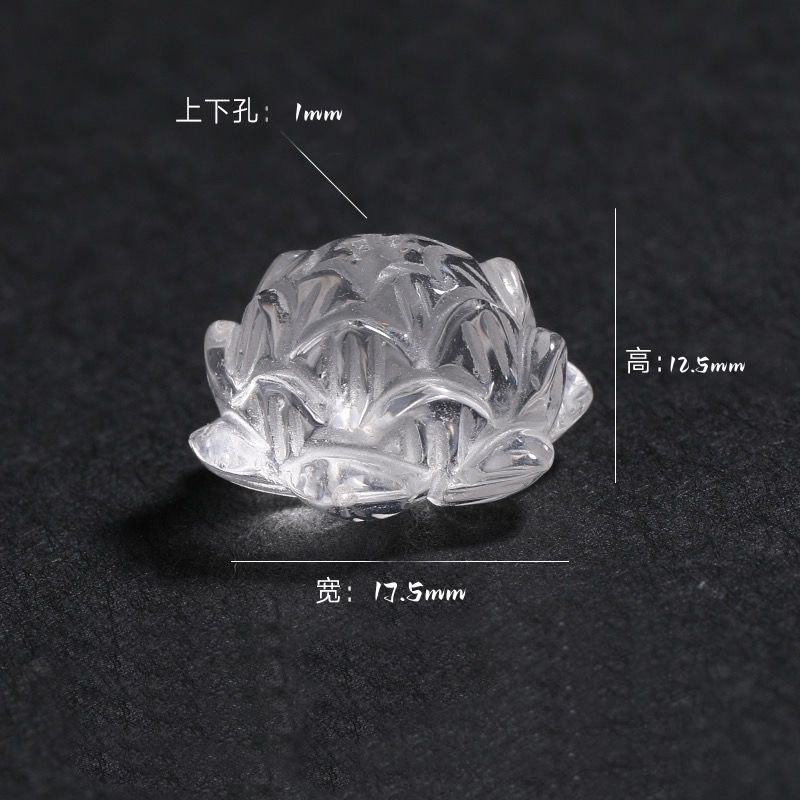 绿澜晶 天然白水晶莲花雕刻吊坠白水晶小件挂件DIY配件批发|undefined