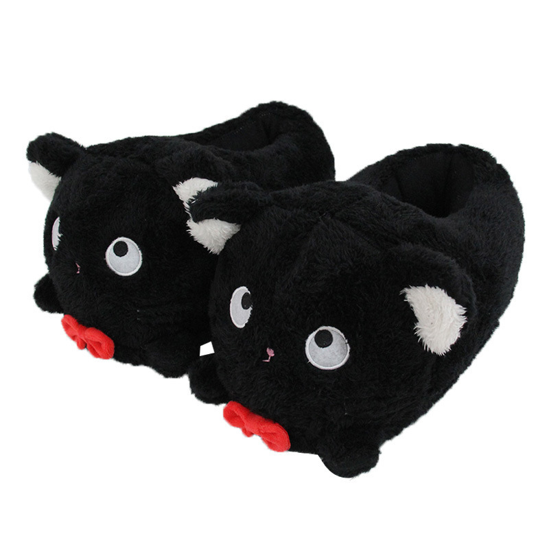 Cute Witch Home Urgent Black Cat Slippers Kiki Cartoon Anime Peripheral Cats Home Men's and Women's Bag with Cotton Slippers Cute Witch Home Urgent Black Cat Slippers Kiki Cartoon Anime Peripheral Cats Home Men's and Women's Bag with Cotton Slippers