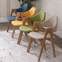 北欧实木餐椅现代简约小户型椅子软包电脑椅休闲椅日式餐凳白橡木