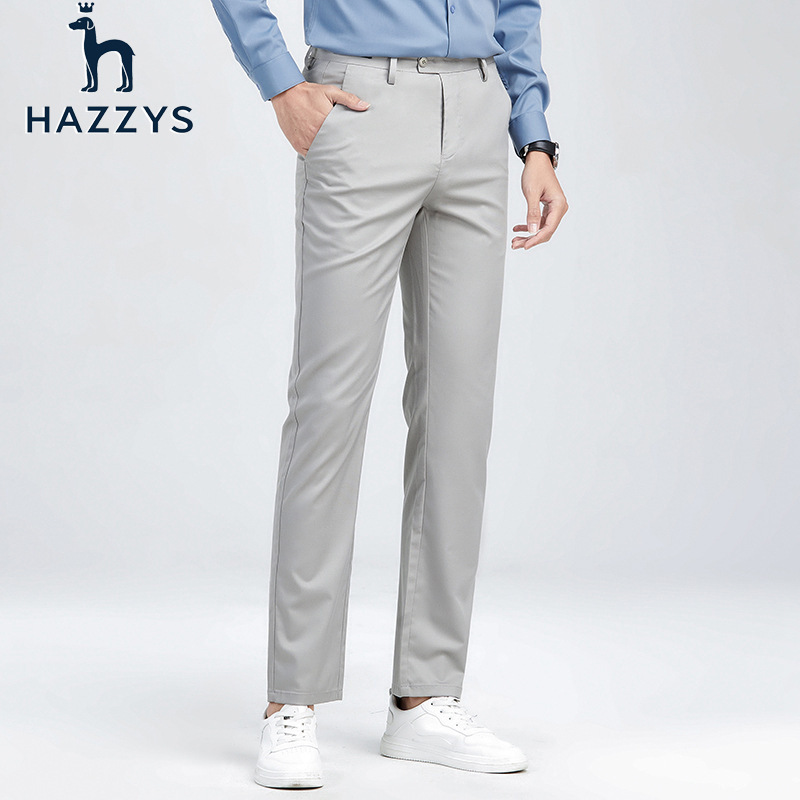 Haggis Men's 2026 Summer New Casual Pants Men's Silk-Blend Thin Straight-Leg Non-Iron Long Pants Haggis Men's 2026 Summer New Casual Pants Men's Silk-Blend Thin Straight-Leg Non-Iron Long Pants