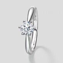 蒂家/T家高端六爪仿真直播热卖钻戒女简约时尚情侣款求婚结婚戒指