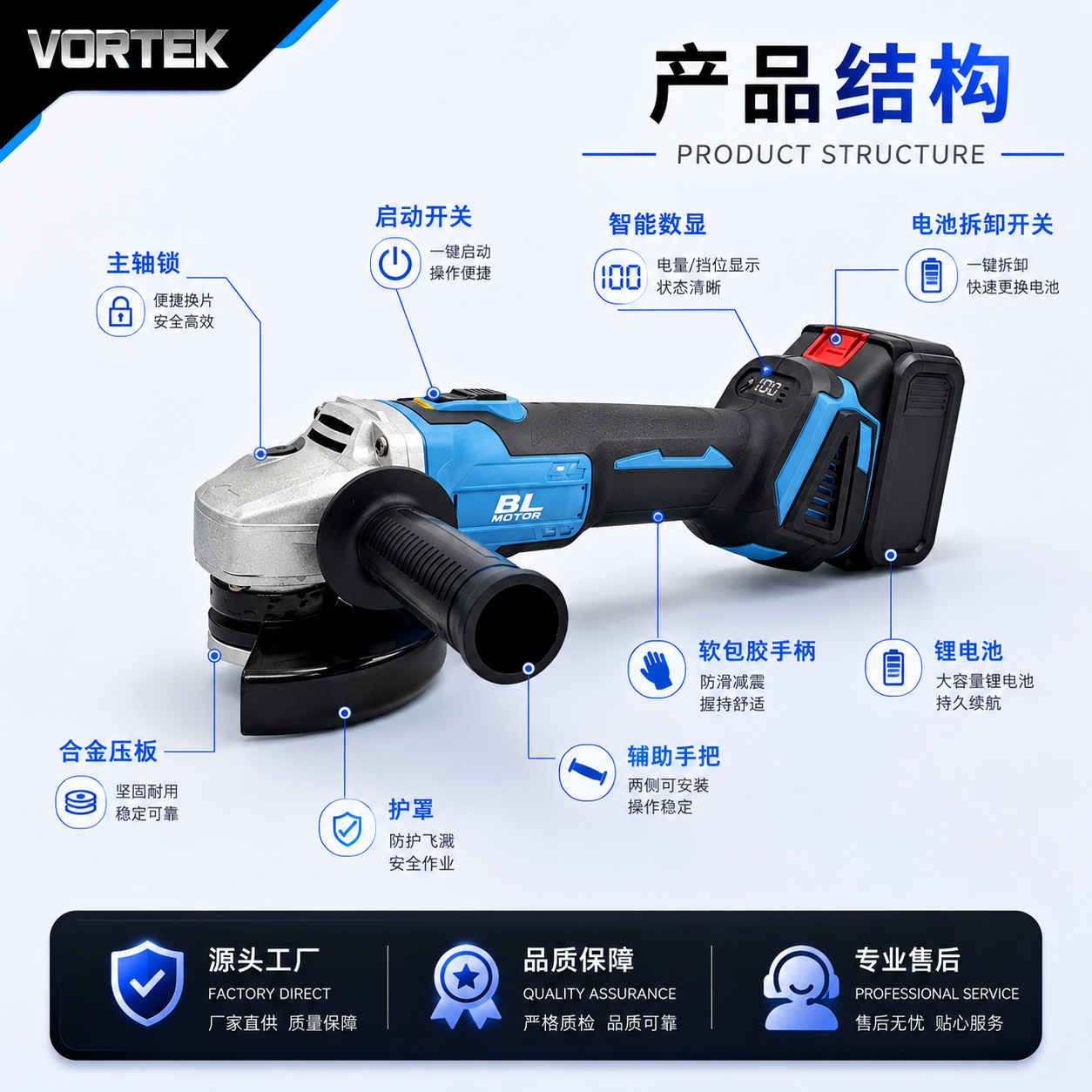 Makita-style Brushless 404/487 Model High-Power Lithium Battery Angle Grinder Cordless Impact Drill Cross-Border Combo Kit