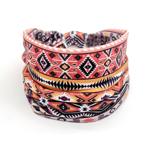Bohemian Headscarf African Print Elastic Women's Sports Yoga Headband Wide Edge Headband Fashion Hair Accessory