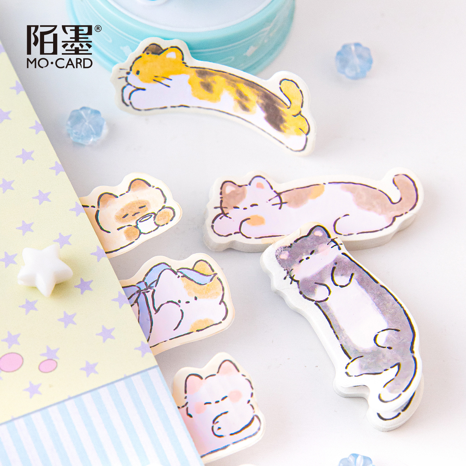 Mo Mo Cute Cartoon Alien Index Post-it Cat Twist Egg Series Student Message N Post-it