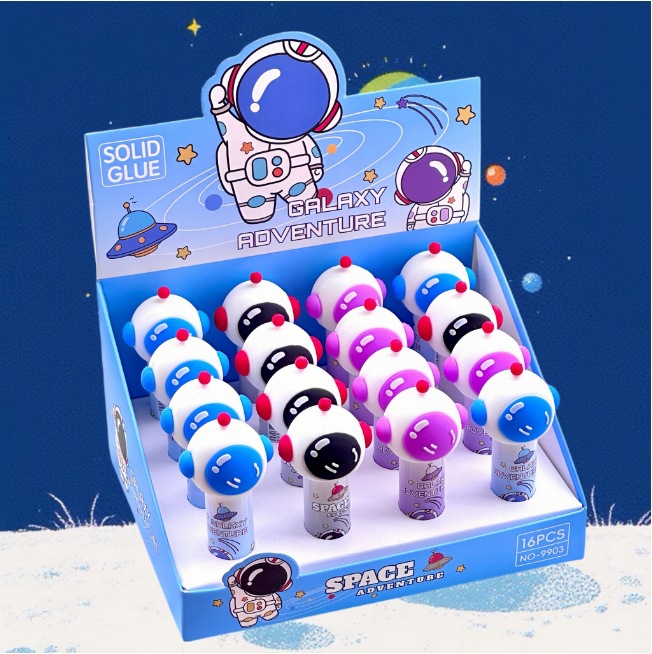 Nuevo astronauta pegamento sólido forma creativa barra de pegamento sólido de alta viscosidad y secado rápido para estudiantes de escuela primaria barra de pegamento hecha a mano de bricolaje