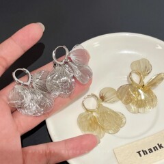 美人鱼尾镂空流苏耳环女2025新轻奢高级感耳饰小众百搭设计耳钉