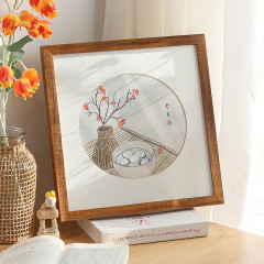 裝裱實木國字畫書法十字繡鑽石畫框38正方形相框50架掛牆工廠批發