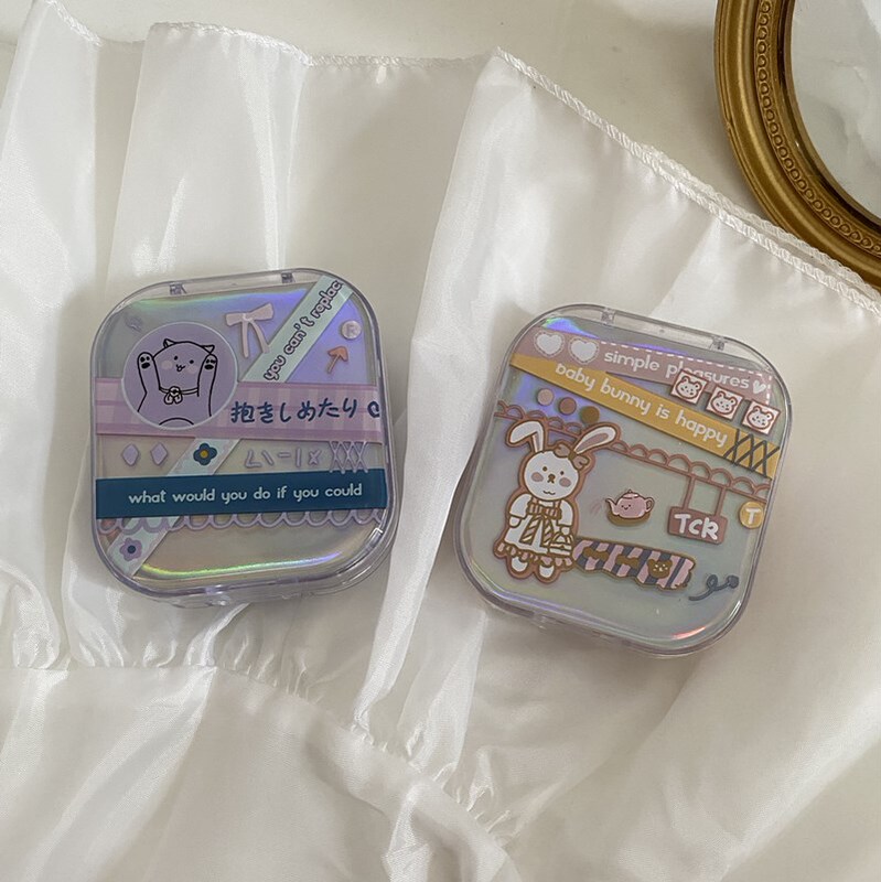 Like Fish Girl heart contact lens box/partner care beauty pupil box/storage box/laser as720 two-pack Like Fish Girl heart contact lens box/partner care beauty pupil box/storage box/laser as720 two-pack