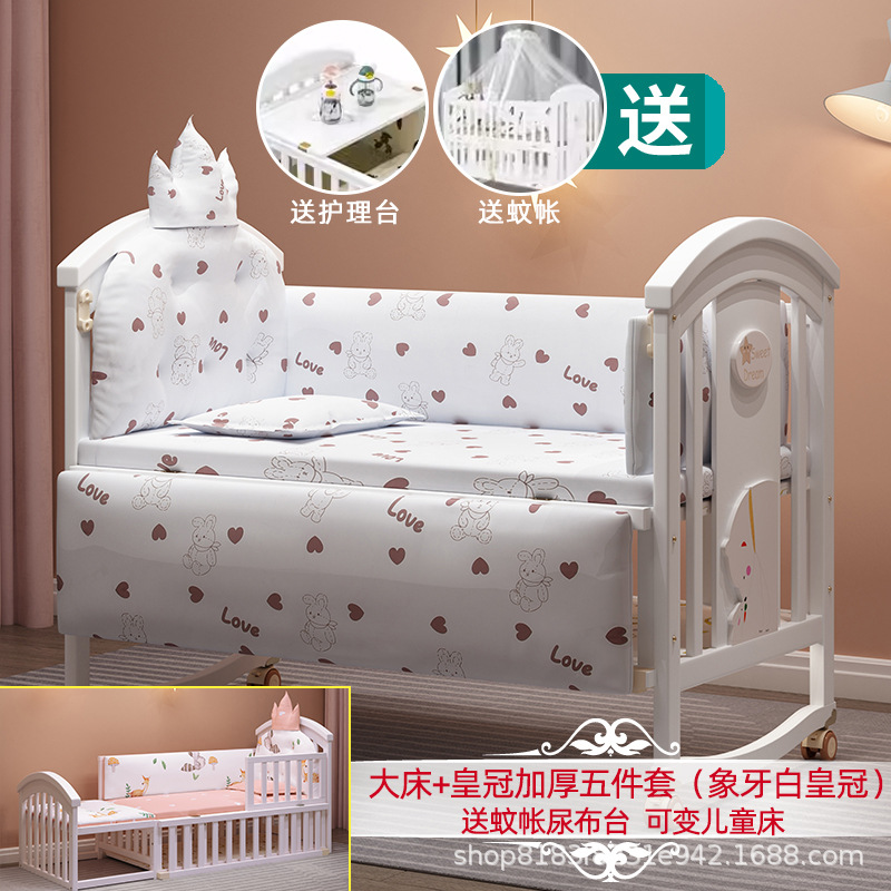 Cuna blanca europea de madera maciza