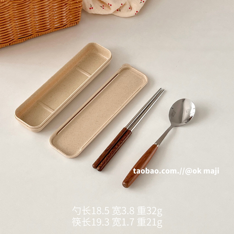 実木ins風鶏翅木柄木製ナイフフォーク木スプーン洋食ステンレスステーキステンレス食器セット|undefined