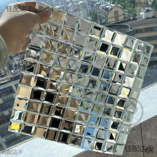 Mosaic Mirror Crystal Glass Stereo Self-Adhesive Decorative Tile Edge Tv Hotel Lobby Frame Ktv Wall Sticker