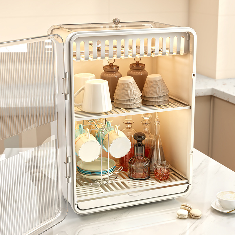 Dust-proof, moisture-proof, and insect-proof water cup storage cabinet with removable water collection board. High-quality storage cabinet with selected materials.
