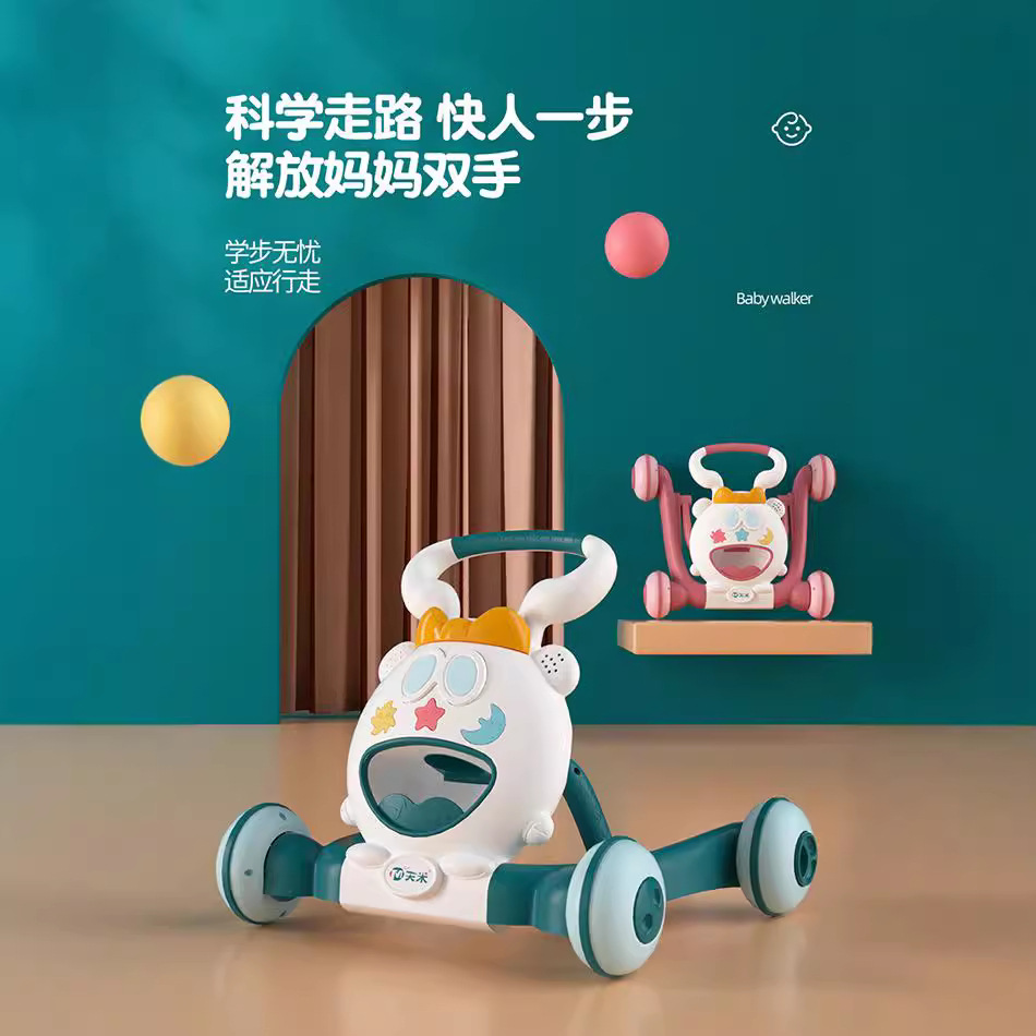 Baby Walker, Infant Stroller, Anti-O-Leg Multi-Functional Anti-Rollover Learning Walking Toy Car