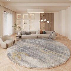 現代シンプルな円形カーペットins風クリエイティブリビングルーム寝室ベッドサイドカーペット丸型家庭用机回転椅子マット
