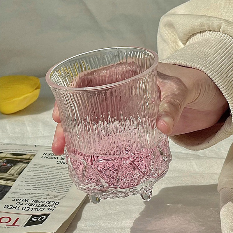 European-Style Light Luxury Three-Legged Glass Cup, Instagram-Style Whiskey Glass, High-End Coffee Cup, Drinking Water Cup