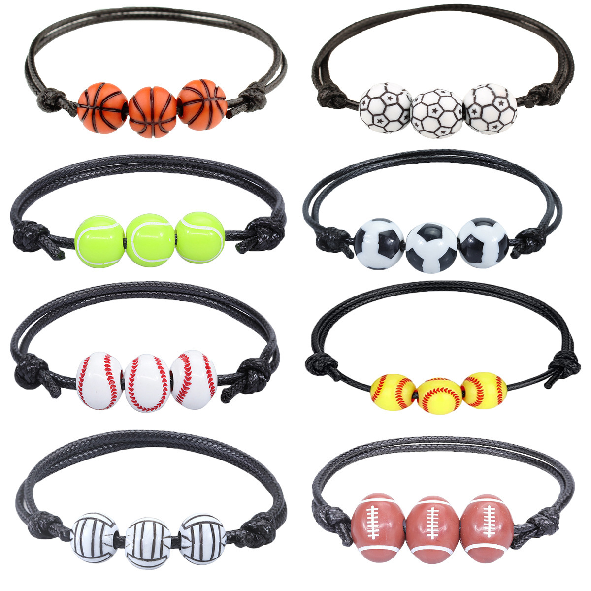 Basketball baseball woven softball bracelet