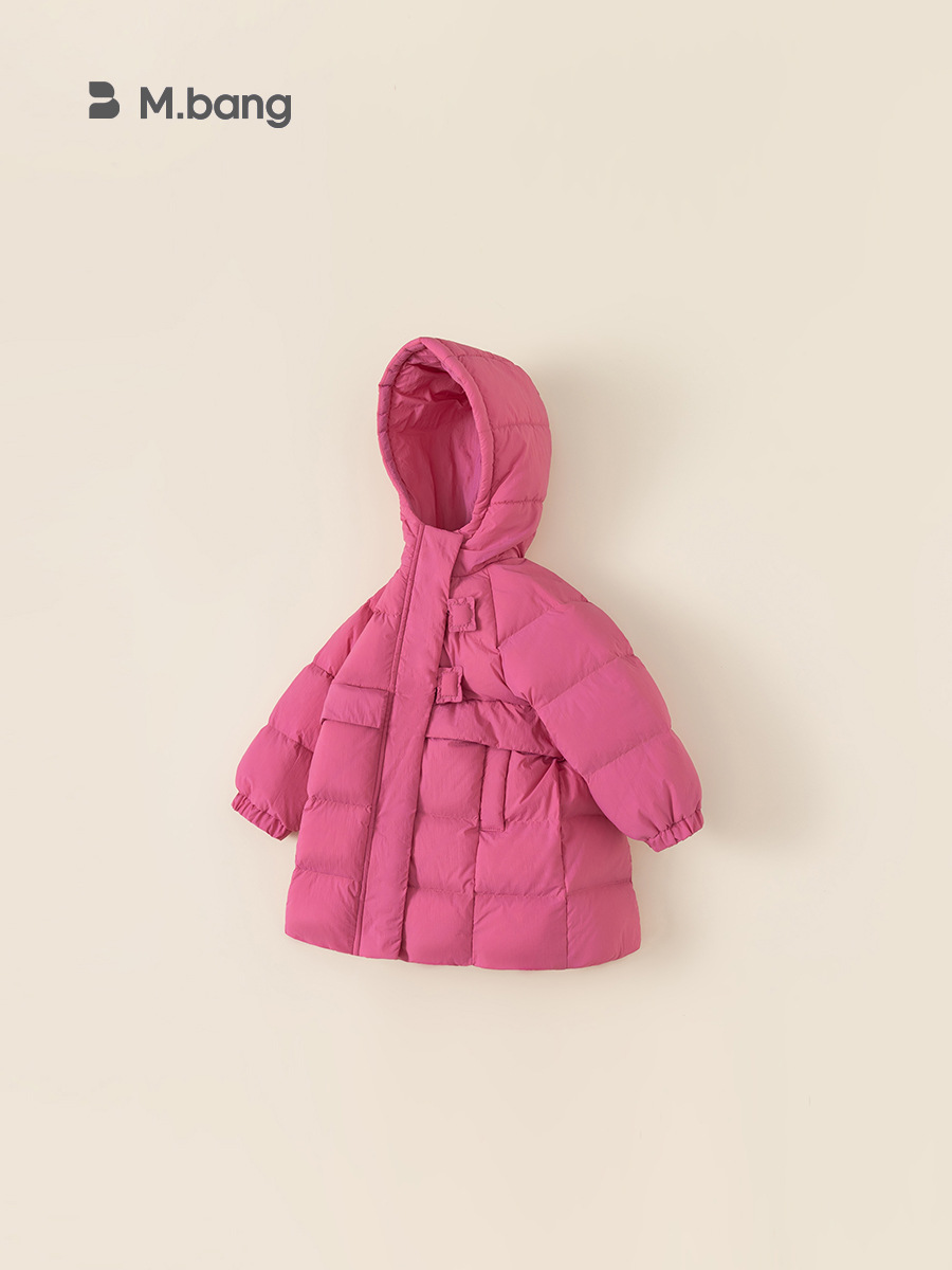 Youbao ropa para niños ropa para niños de invierno rosa rojo chaqueta para niños chaqueta larga para niñas calidez DY23113