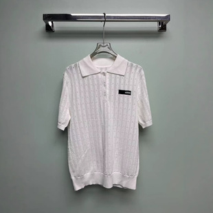 Nanyou Miu Style Preppy Style Short-Sleeved Knitwear for Women 2025 Summer New Cut Out Blouse Thin Top