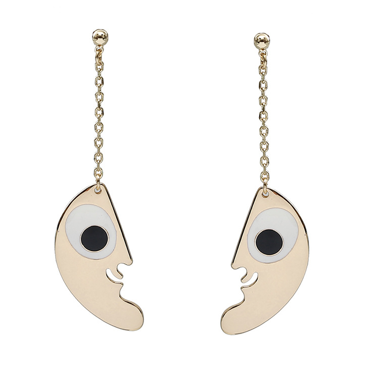 Fashion Big Eyes Side Face Alloy Earrings Wholesale display picture 7
