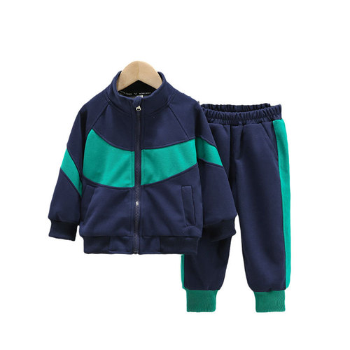 Boys' Set  Spring and Autumn New Children's Sports Cardigan Two-Piece Set for Young Children, Overseas Trade Children's Fashion