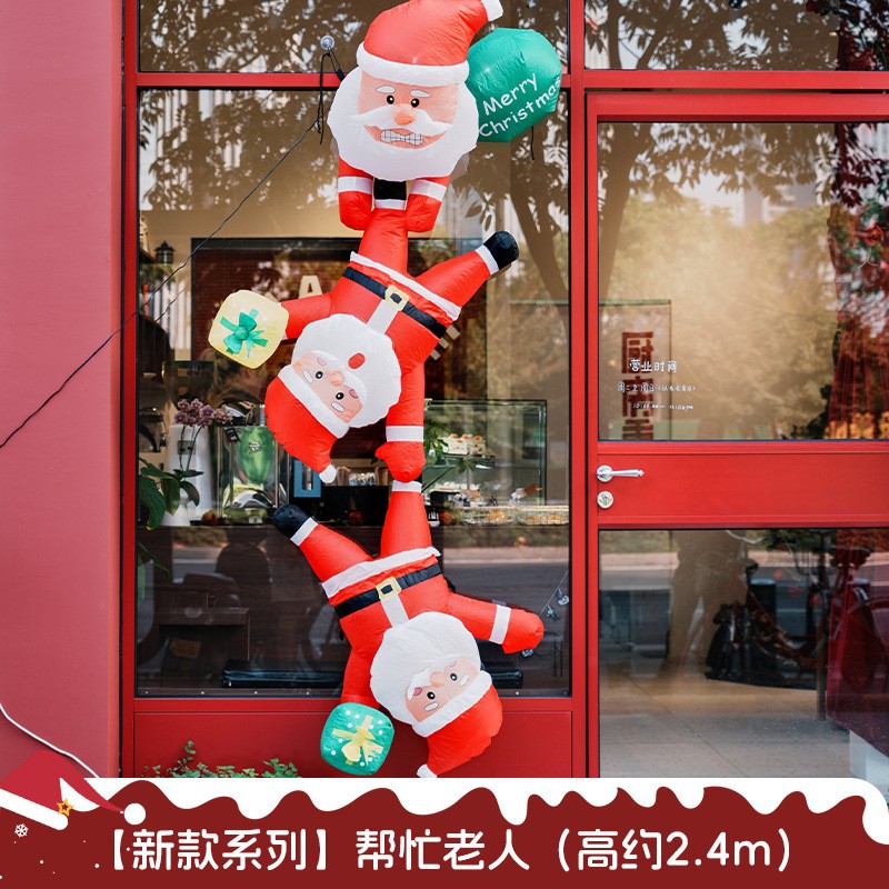 Navidad infláble decoración centro comercial diseño de actividades Meicheng dibujos animados Santa Claus escalada pared árbol de Navidad muñeco de nieve modelo image 9