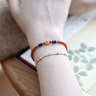 Original Natural Southern Red Millet Bead Bracelet, Exquisite Zodiac Year Bracelet, Chinese Style Round Beads, Elegant and Transferable