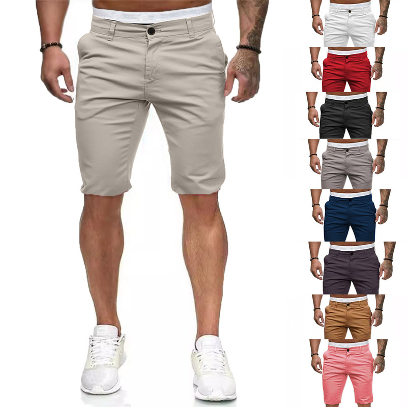 Foreign trade explosions 2022 summer new casual shorts men's European and American style slim men's color shorts wholesale