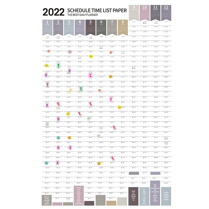 2022 schedule calendar stickers 365 days...