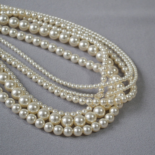 French-style elegant high-shine imitation Schiaparelli crystal pearl necklace, No. 650, delicate and soft, simple layered necklace with clavicle chain