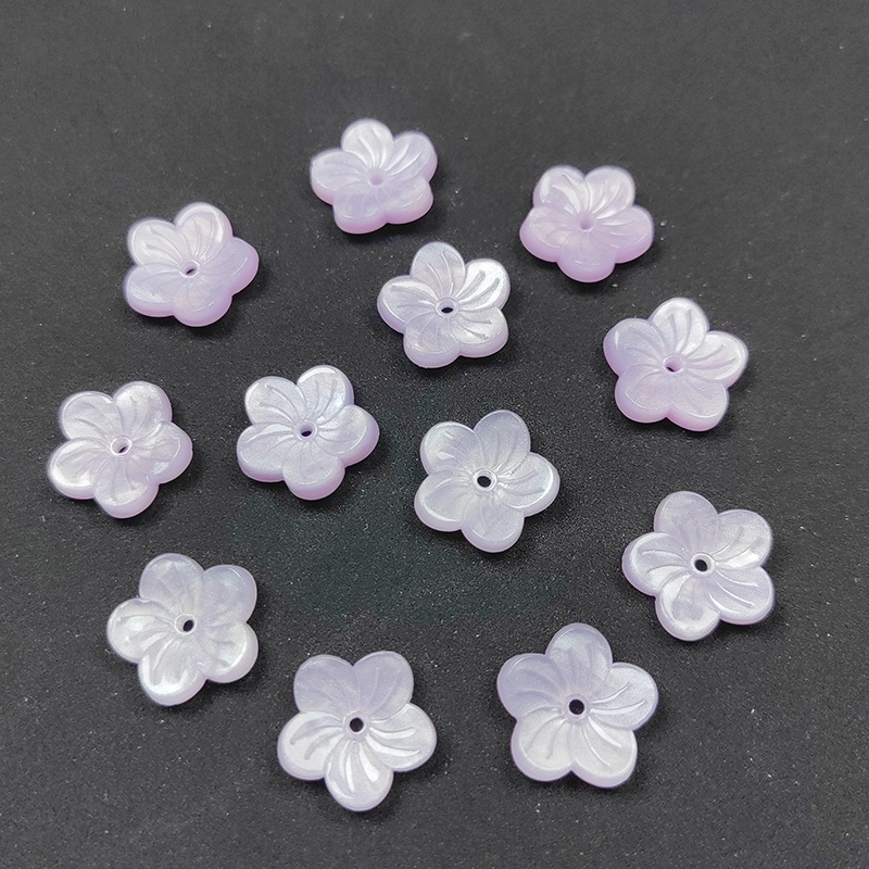 Acetic acid small flowers about 15mm stereoscopic five-petaled flowers with a hole DIY handmade ancient style beaded necklace earrings hair accessories materials