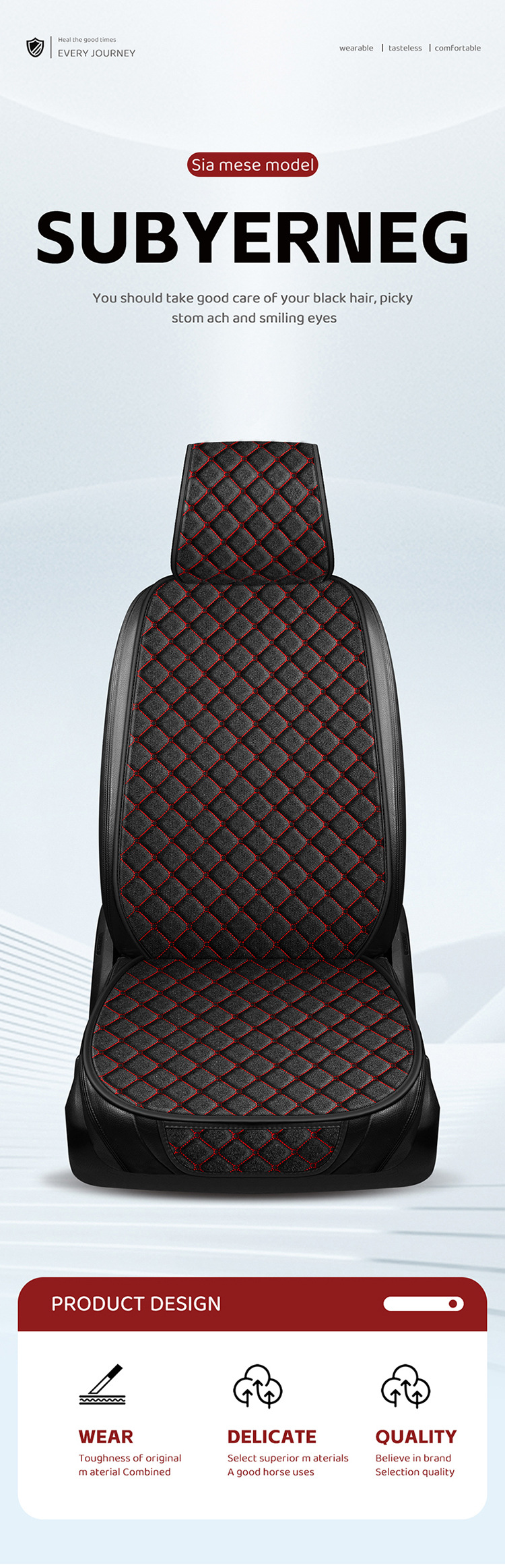 Cross-Border Popular Car Seat Cushion, Universal for All Seasons, Tie-Free Anti-Slip Three-Piece Set, Five-Seat Linen Seat Cushion, Drop Shipping