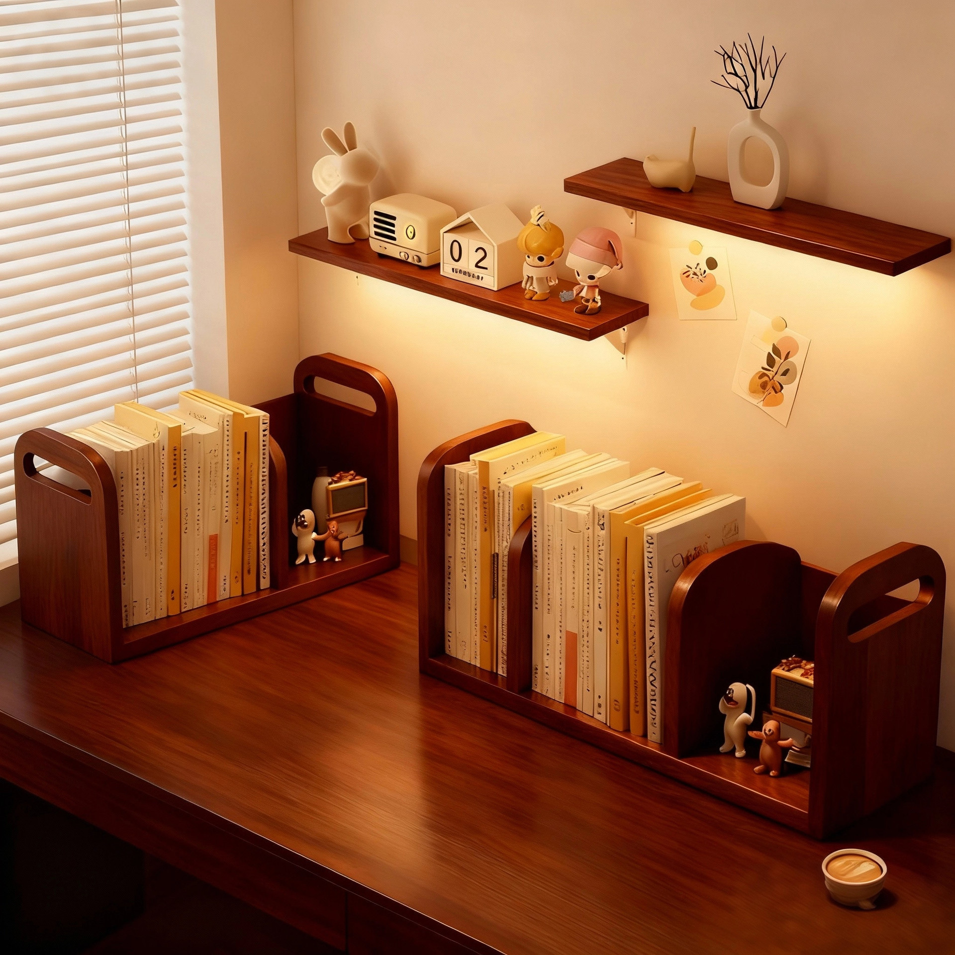 Estante de escritorio de madera sólida estante de escritorio