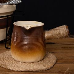 Ceramic side-handled teapot, anti-scalding stove, large-capacity dry boiling kettle, hot milk teapot, roasted tea can