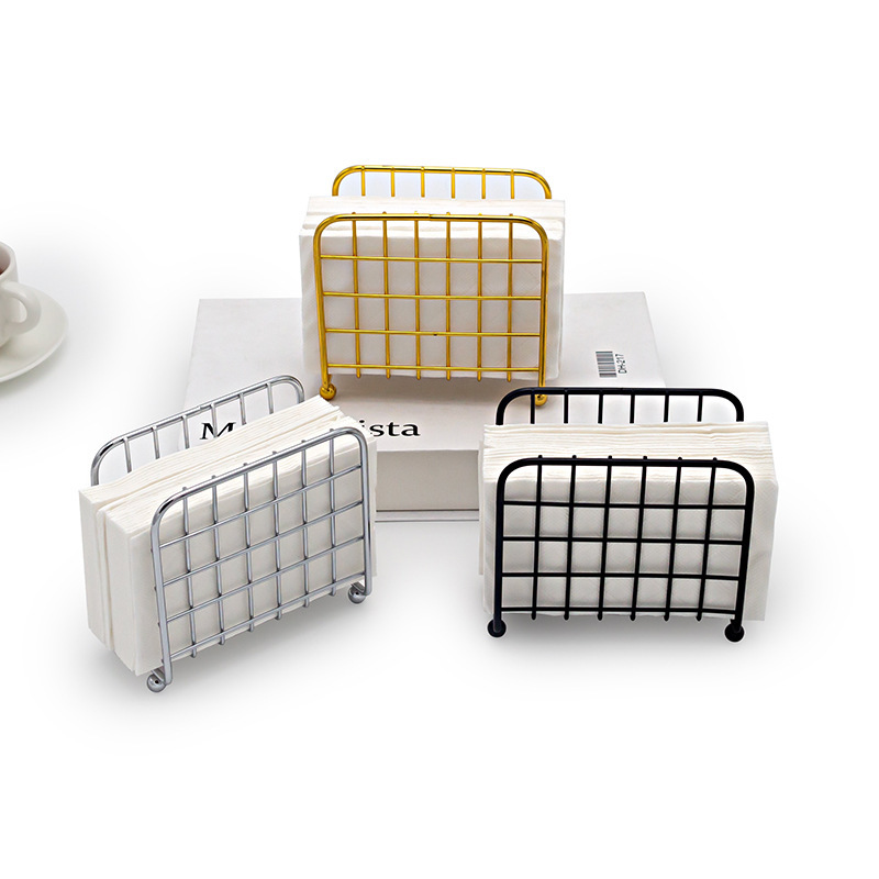 Amazon transfronterizo rejilla cuadrada estante de toallitas comedor sala de estar cocina hierro forjado estante de toallitas de mesa de té estante de toallitas