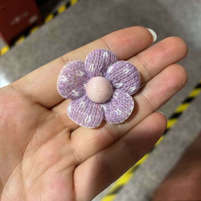 布艺手工花diy配饰 波点毛线五瓣花配件 鞋帽童装辅料 钩针五瓣|undefined
