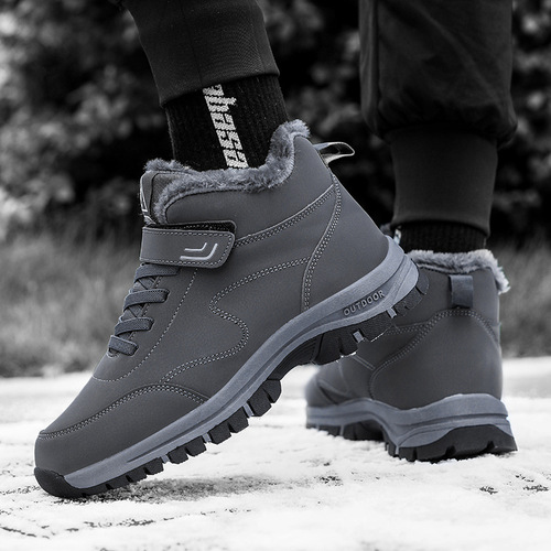 Large size elderly shoes for men and women in winter cotton shoes for women, snow boots, short boots, middle-aged, thick velvet warm walking shoes