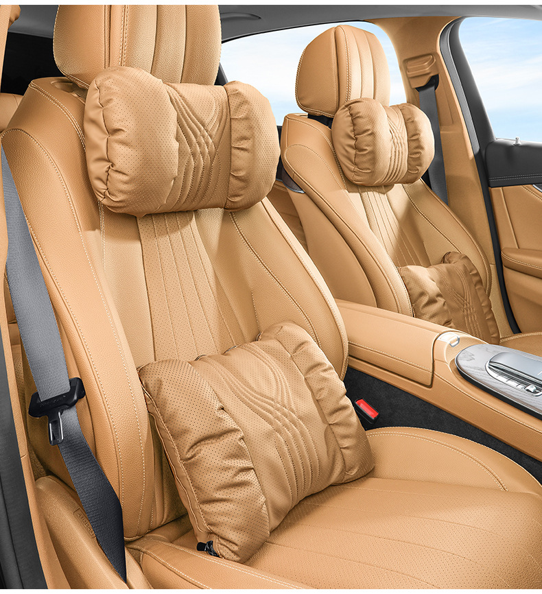 Suitable for Mercedes-Benz E300L Car Headrest E260L/C260L/S450L Breathable Perforated Neck Pillow and Waist Protection Supplies