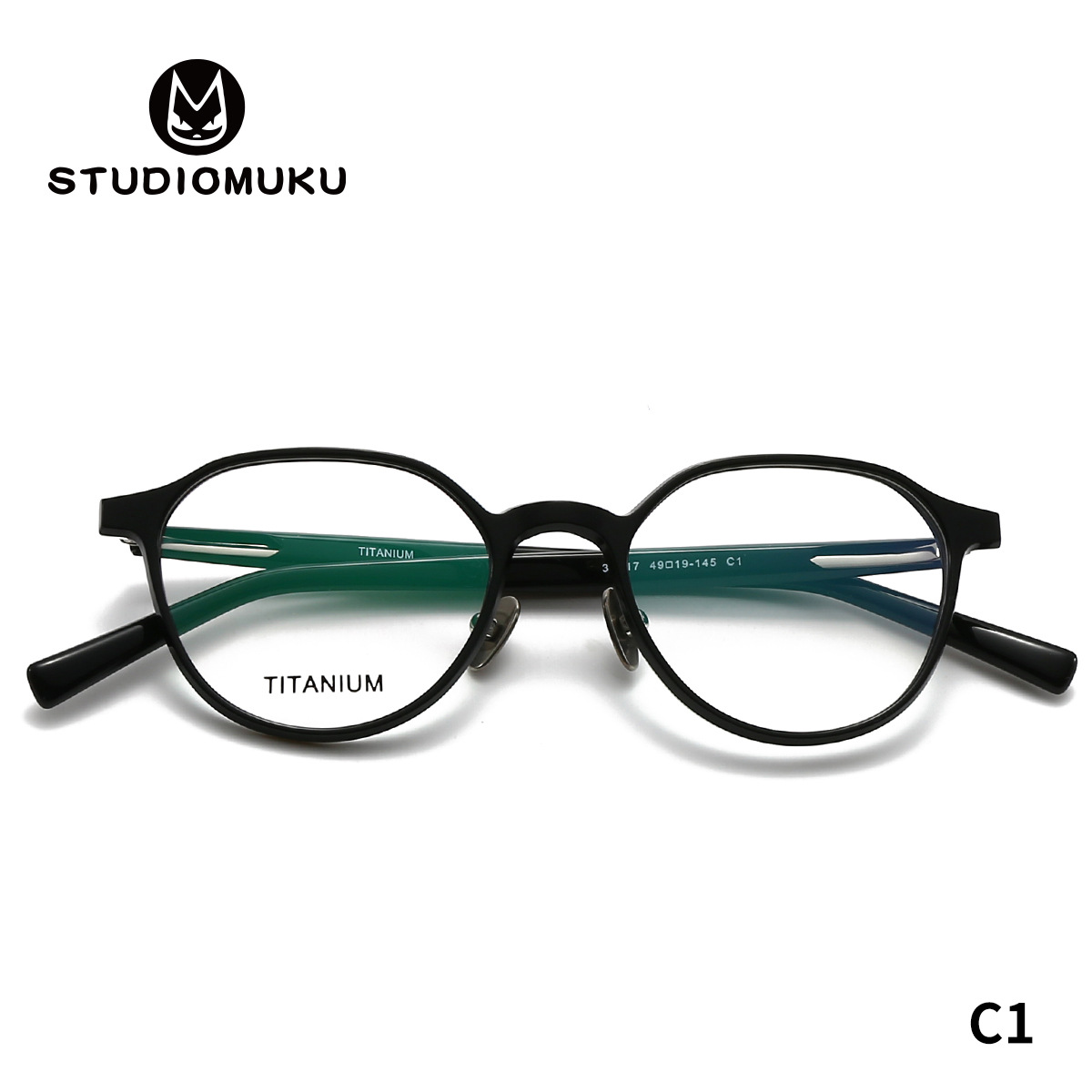 STUDIOMUKU gafas de madera frescas, simples y no simples, marcos de gafas de placa, marcos de gafas de titanio sólido y grueso