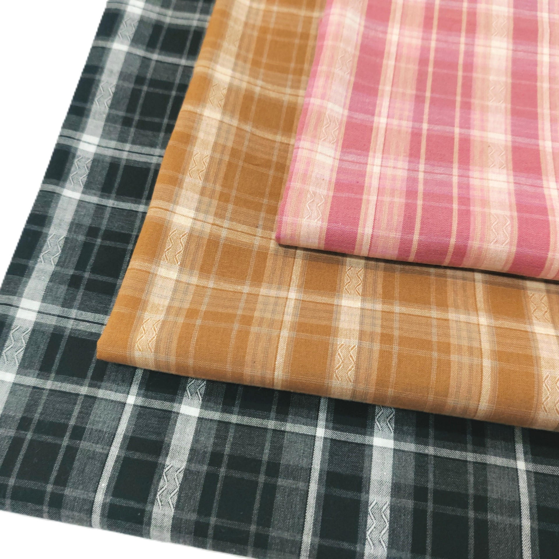 厂方直销现货供应提花衬衫格子布童装鞋帽女装连衣裙面料