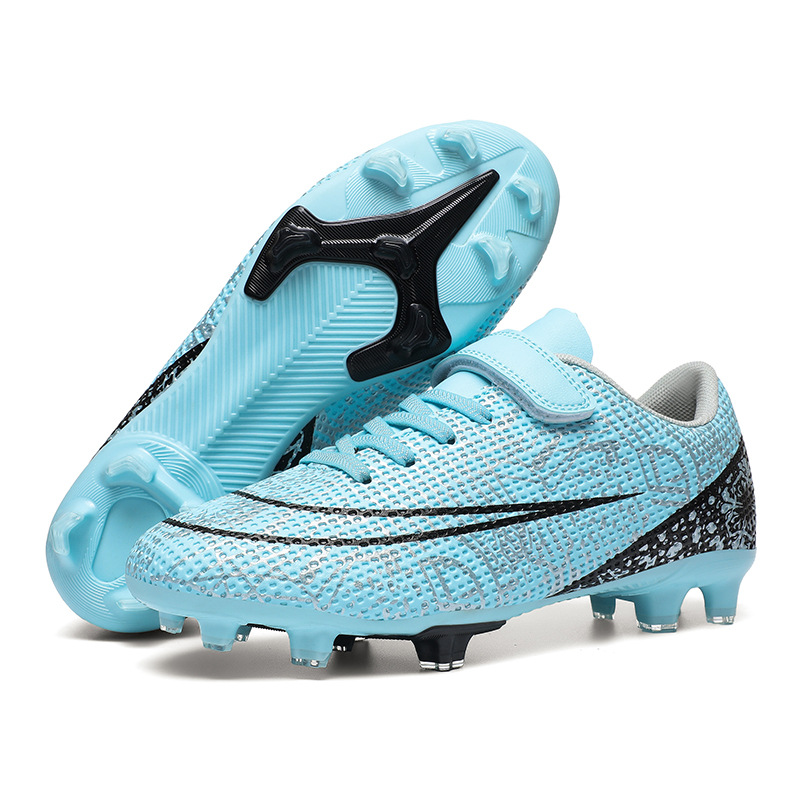 Fábrica baja velcro estudiantes entrenamiento diario zapatillas de fútbol transfronterizas Amazon largo clavos cortos zapatos de fútbol juveniles