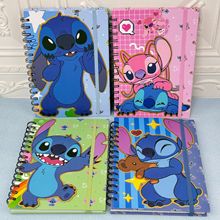 史迪仔星际宝贝彩页线圈本绑带史迪奇彩页横线本高颜值蓝兔兔本子