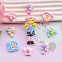 Клуб девушка цветок воздушный шар смола diy ювелирные аксессуары для телефона чехол холодильник патч заколка для волос материал украшения