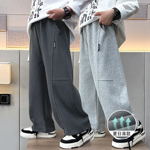 男童夏季薄款休闲裤运动裤中大儿童直筒裤子2025夏装宽松版长裤子