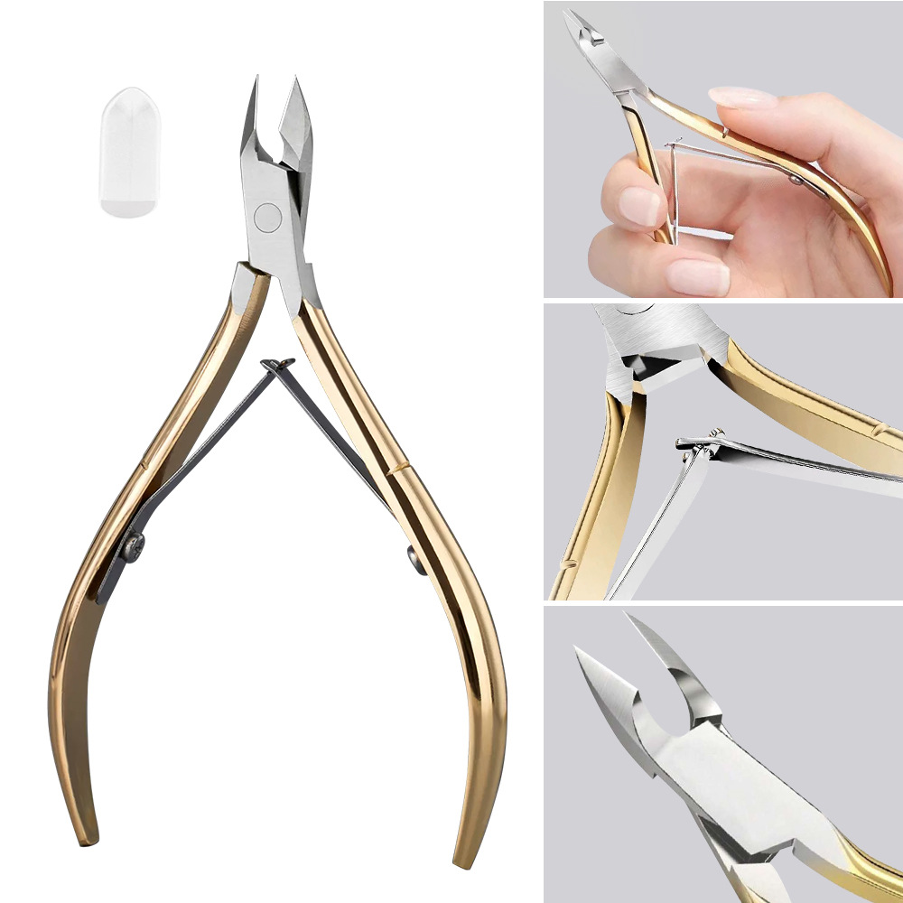 4 tijeras de manicura de piel muerta, borde de manicura para eliminar la piel muerta, tijeras de uñas profesionales de alto nivel para eliminar las uñas de cuerno barbado